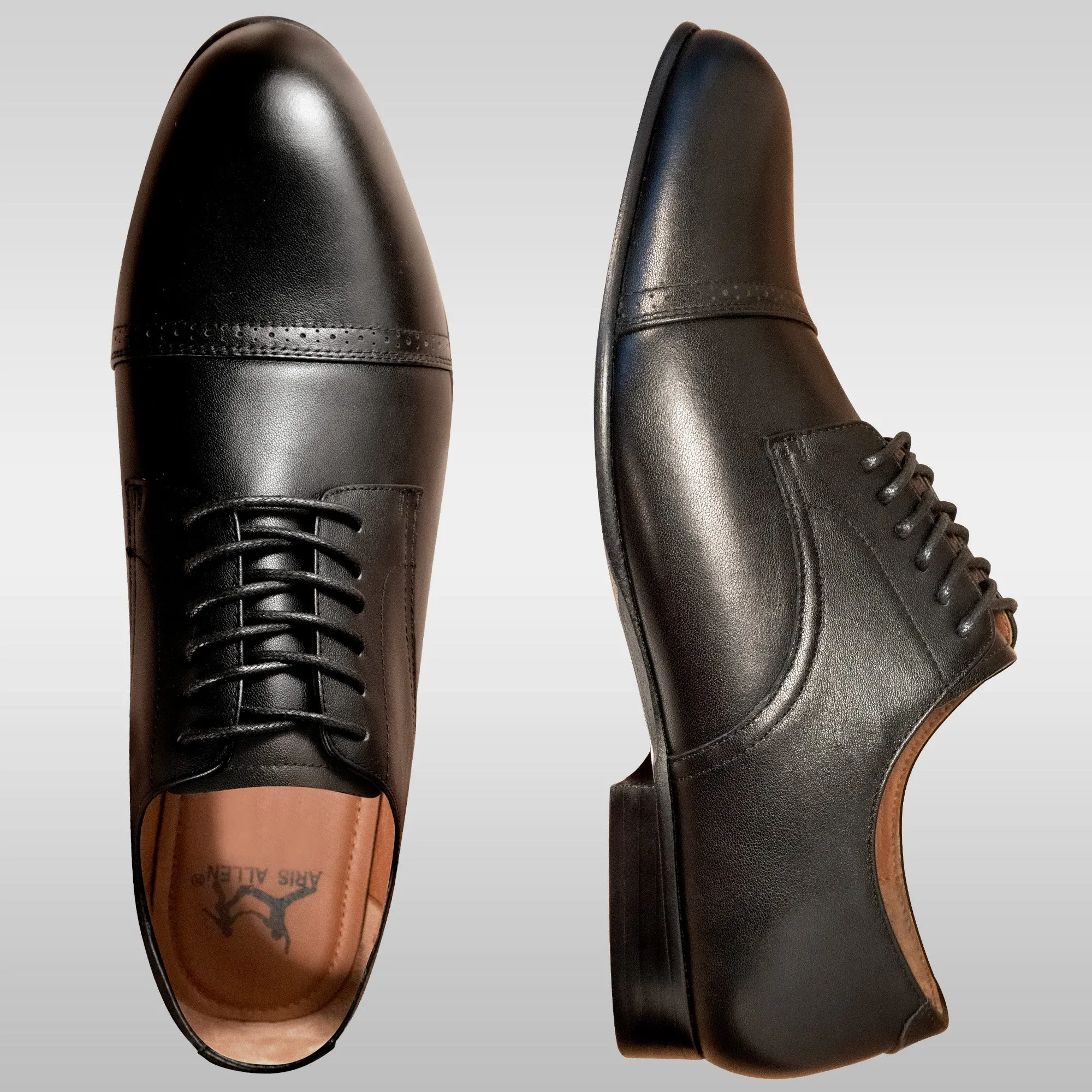 Aris Allen 1932 Black Captoe Swing Dance Shoes Ultimate look travel - convenient