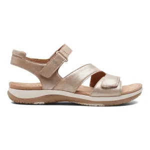 Sureal Casual Strappy Round Toe Flat Sandals Synthetic Leather Blend