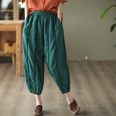Women Summer Cotton Linen Pants Daily Comfort No Chafing