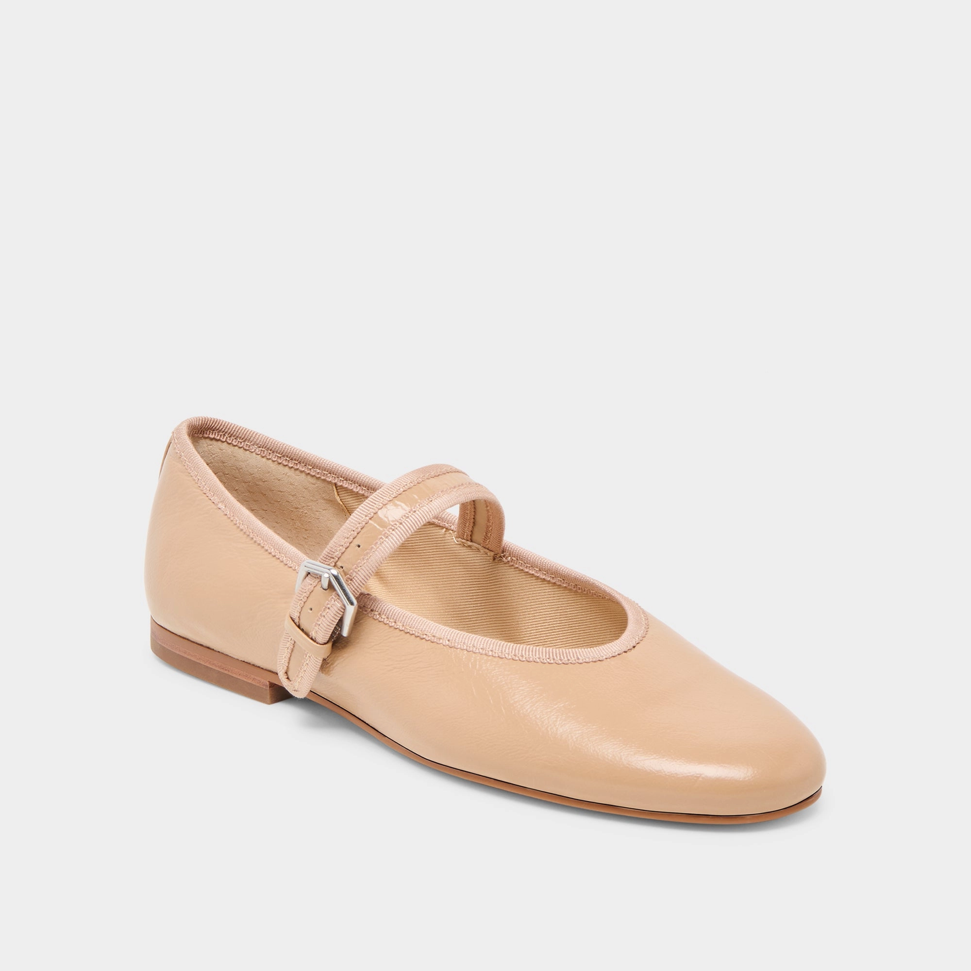 Polished Look Event Glow ROSLYN BALLET FLATS LIGHT TAN LEATHER