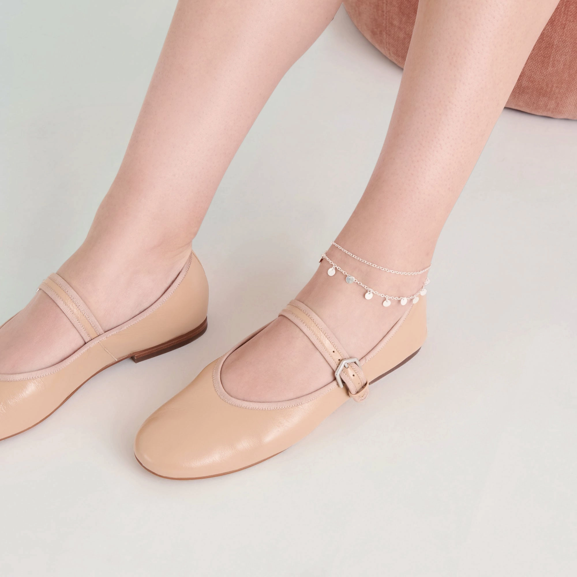 Icon Piece ROSLYN BALLET FLATS LIGHT TAN LEATHER