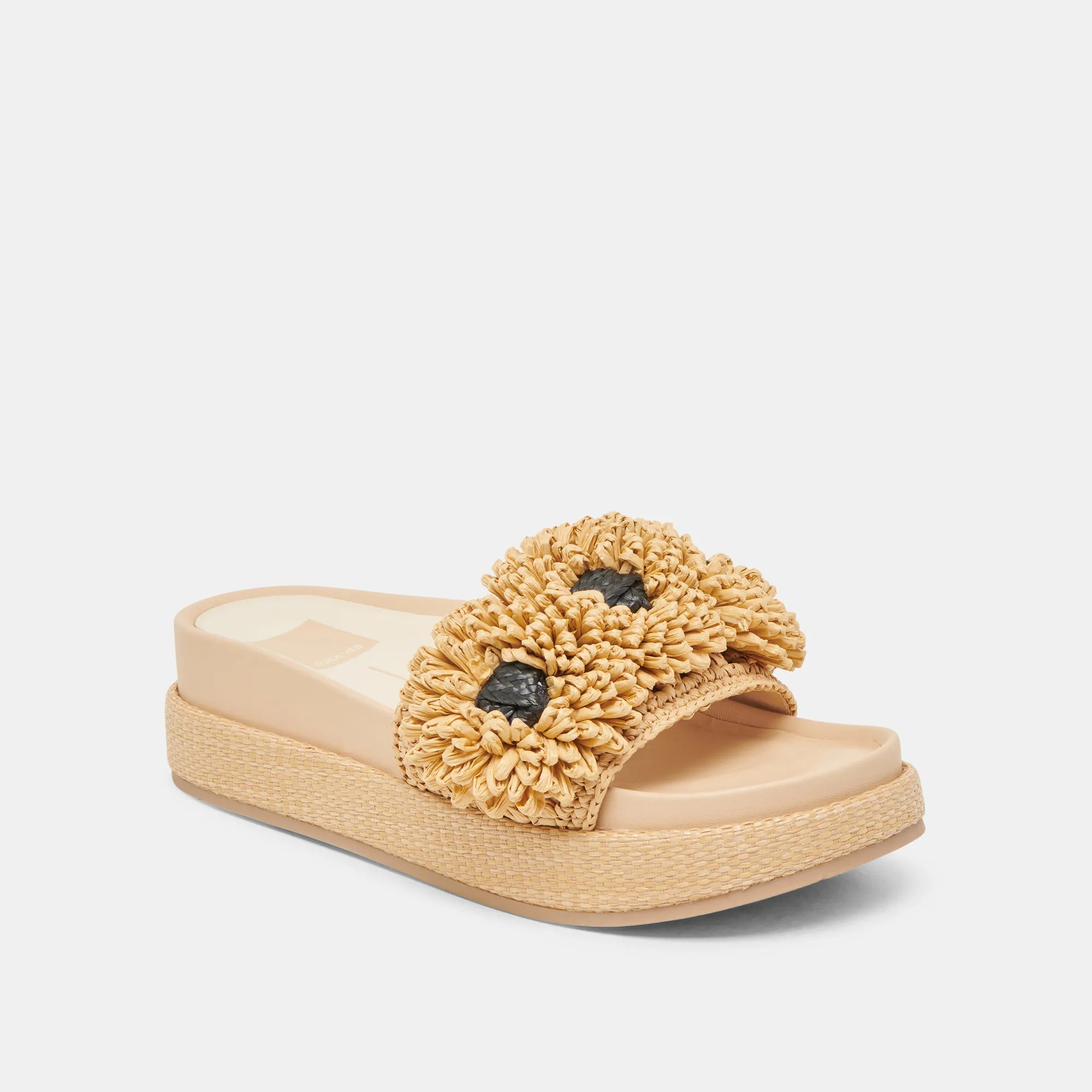 SIDONA FLOWER SANDALS LT NATURAL RAFFIA Refined