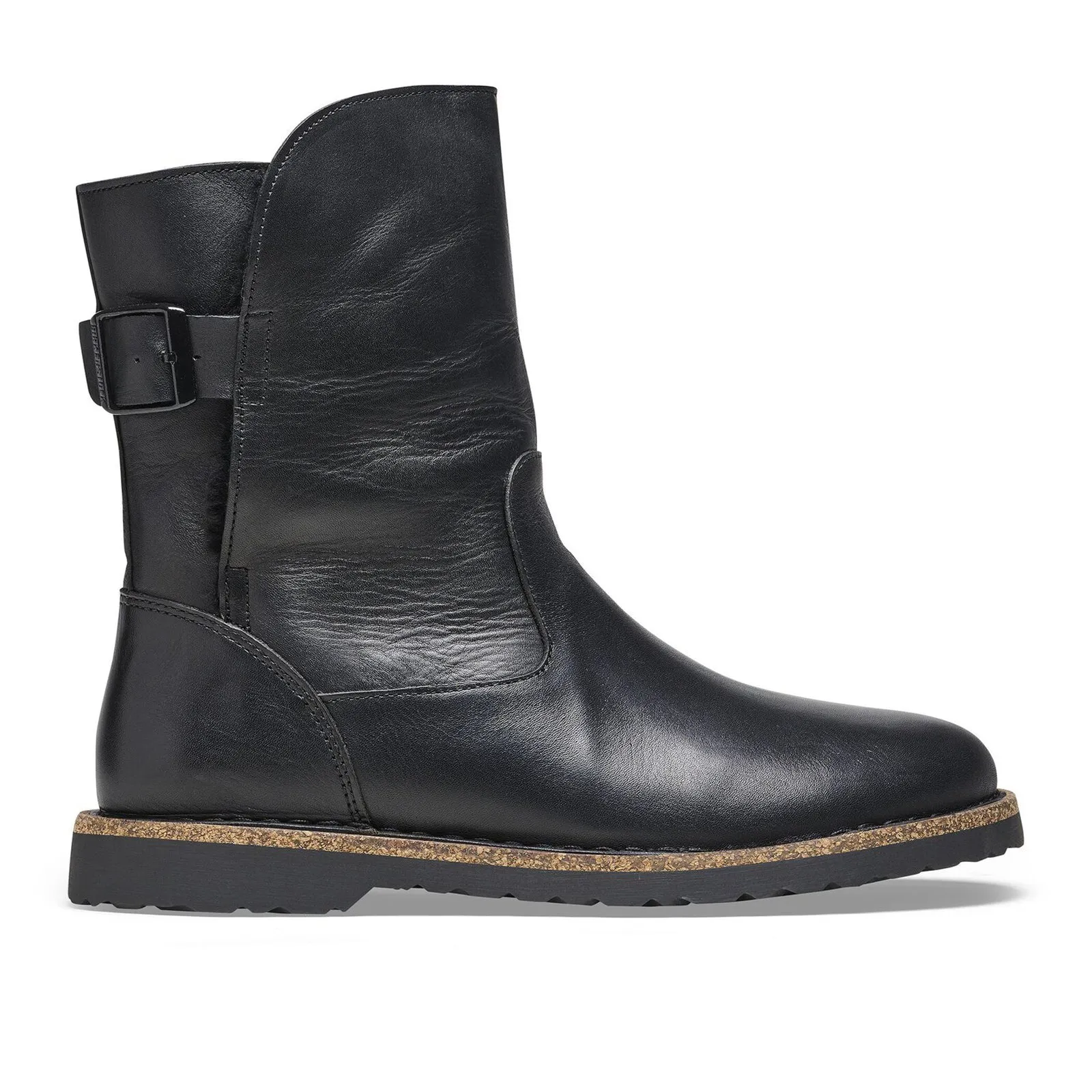Birkenstock Uppsala Boot (Women) - Black Leather/Black Shearling Everyday Work