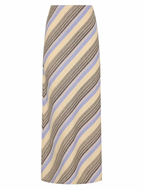 Elise Skirt in Marine Stripe Light Mood Fade Resistant Cloth