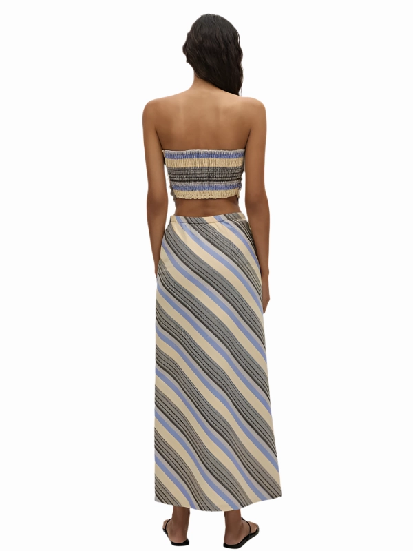 Sleek Flow Elise Skirt in Marine Stripe