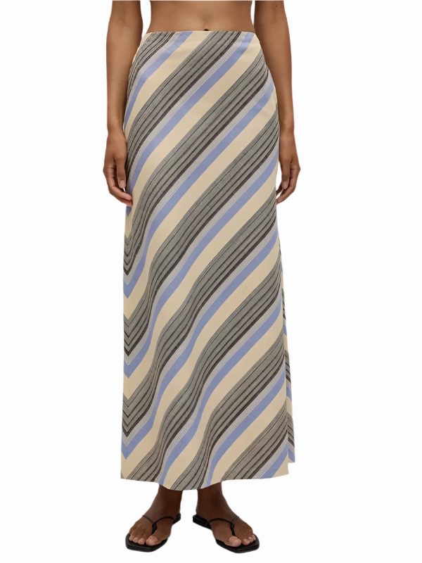 Timeless Piece Reinforced Pockets Elise Skirt in Marine Stripe