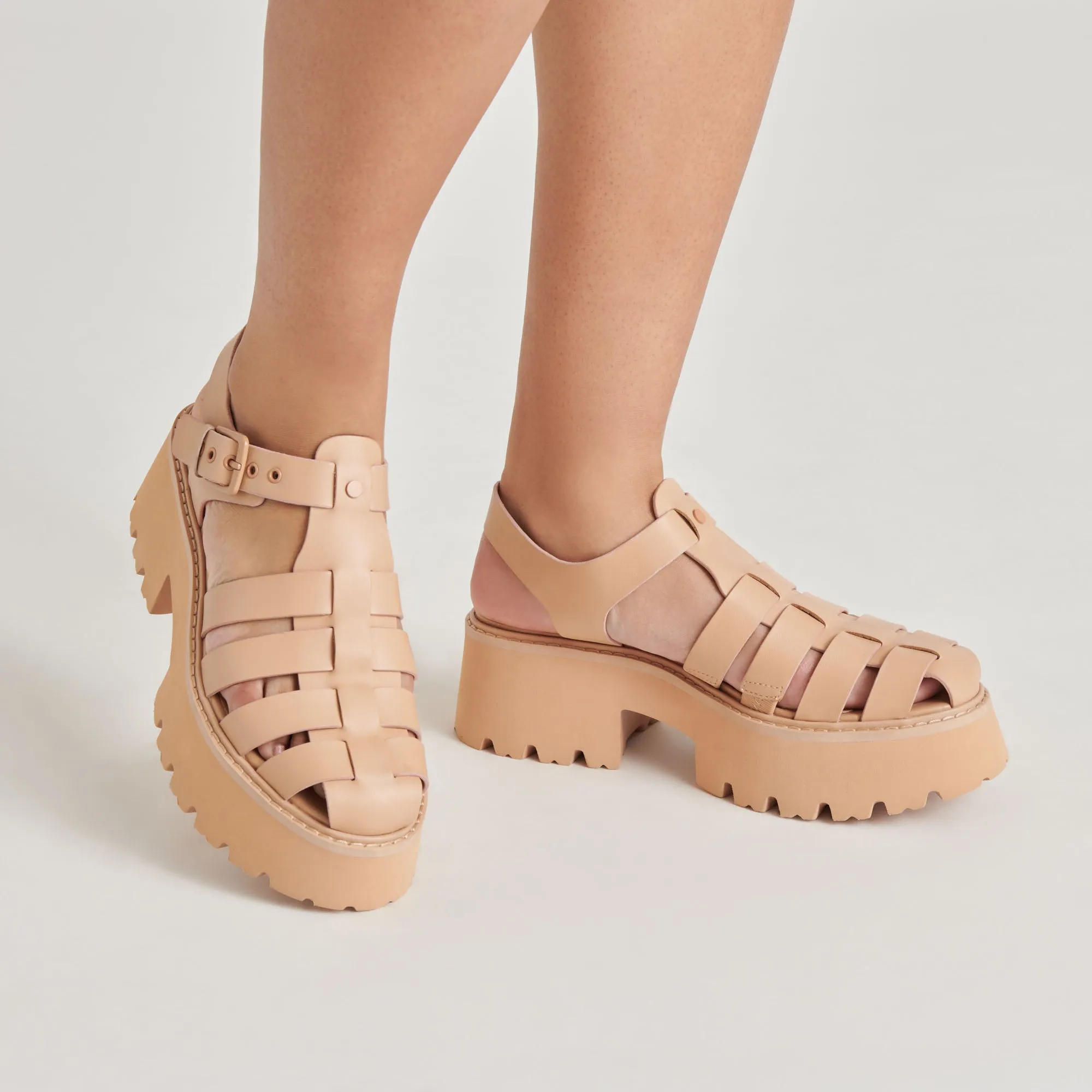 home - specific benefits LASLY TONAL SANDALS CAFE LEATHER