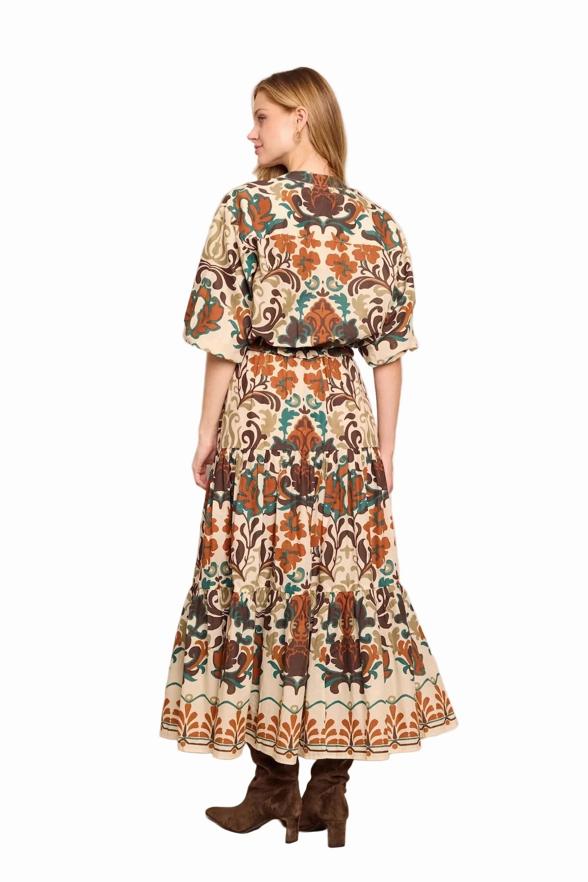 Scalloped Edge Smooth Cut Melanie Skirt in Mira Stone