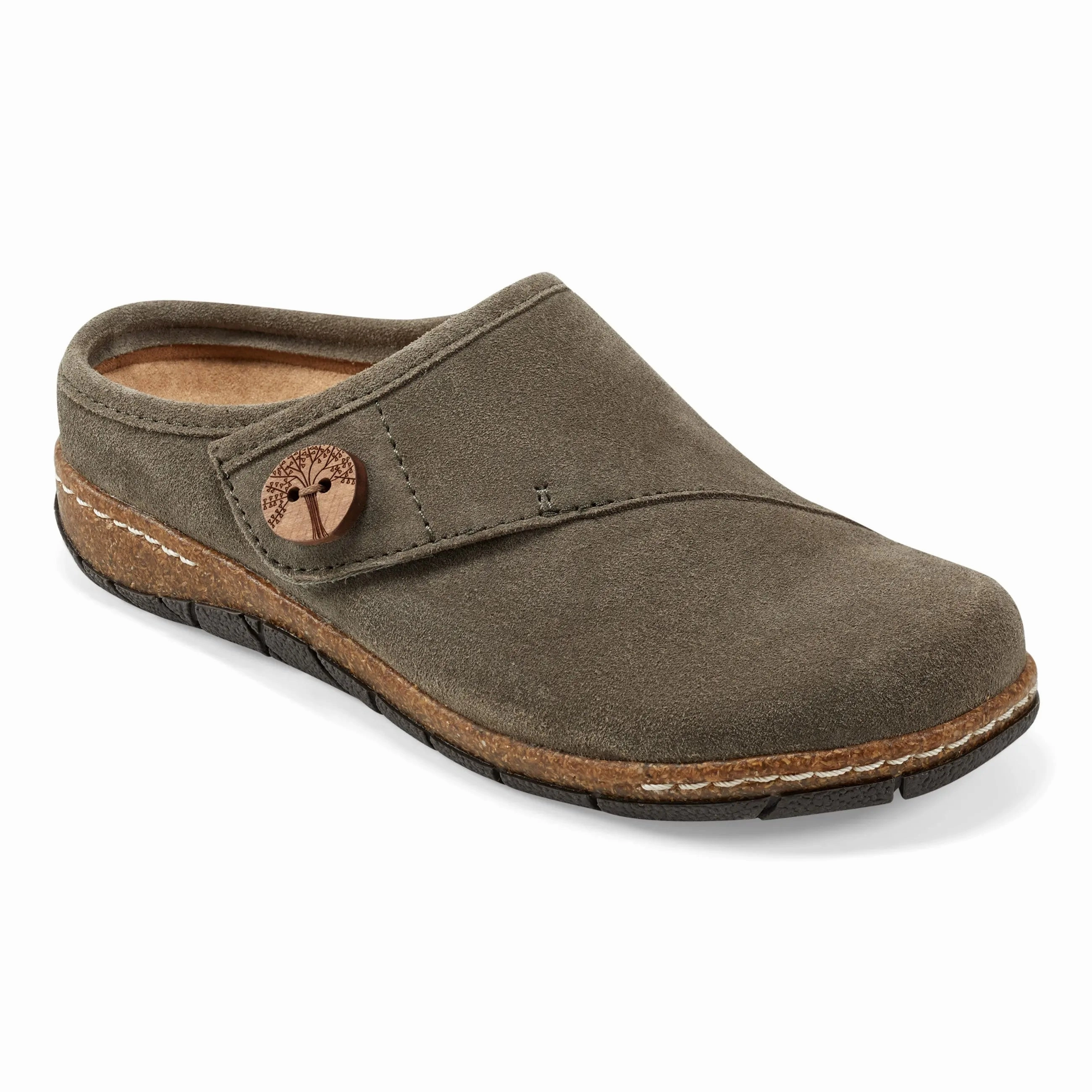 Ezra Round Toe Casual Slip-on Flat Clogs Shopping Mood Patent Shine