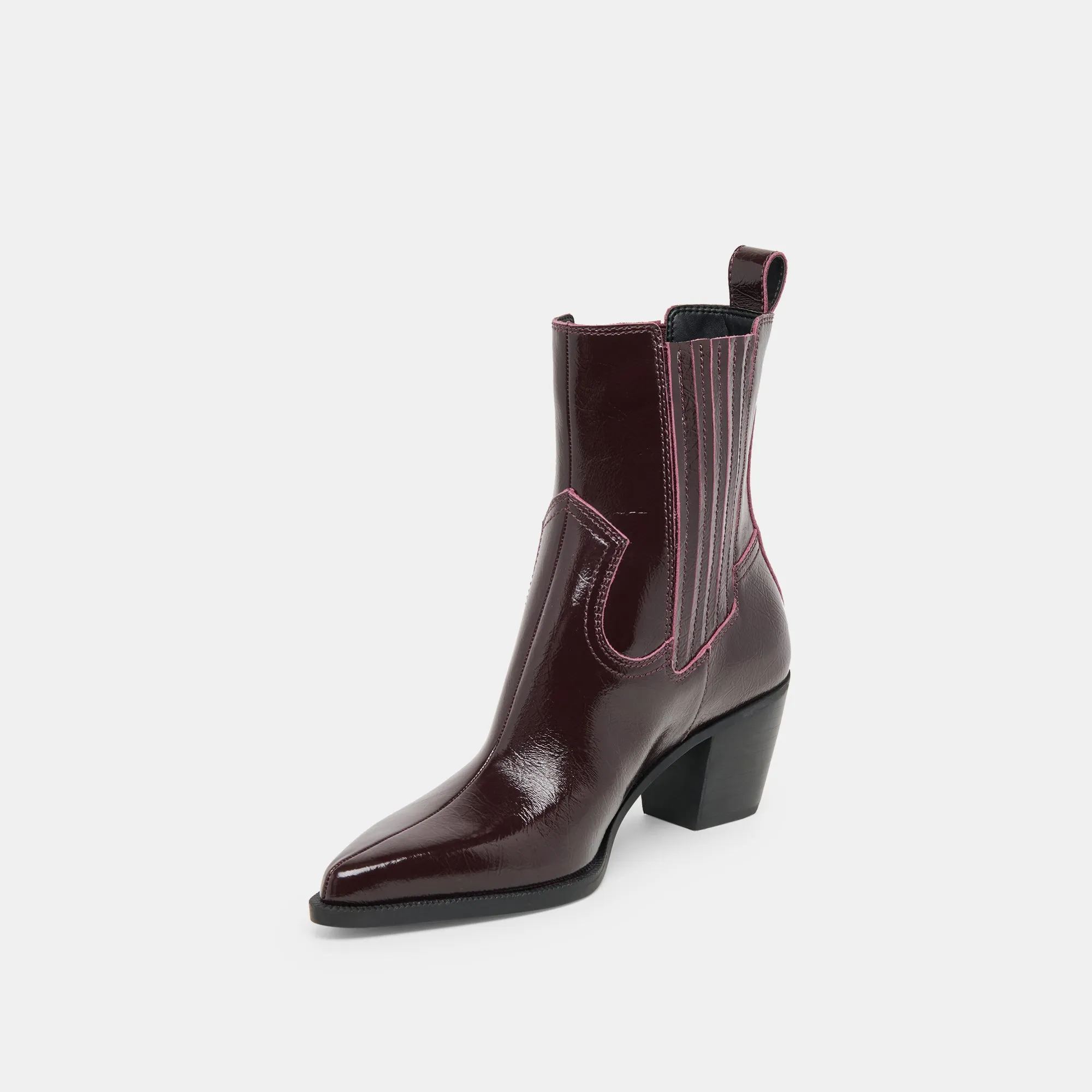 SLIM BOOTIES MULBERRY CRINKLE PATENT Tailored grip