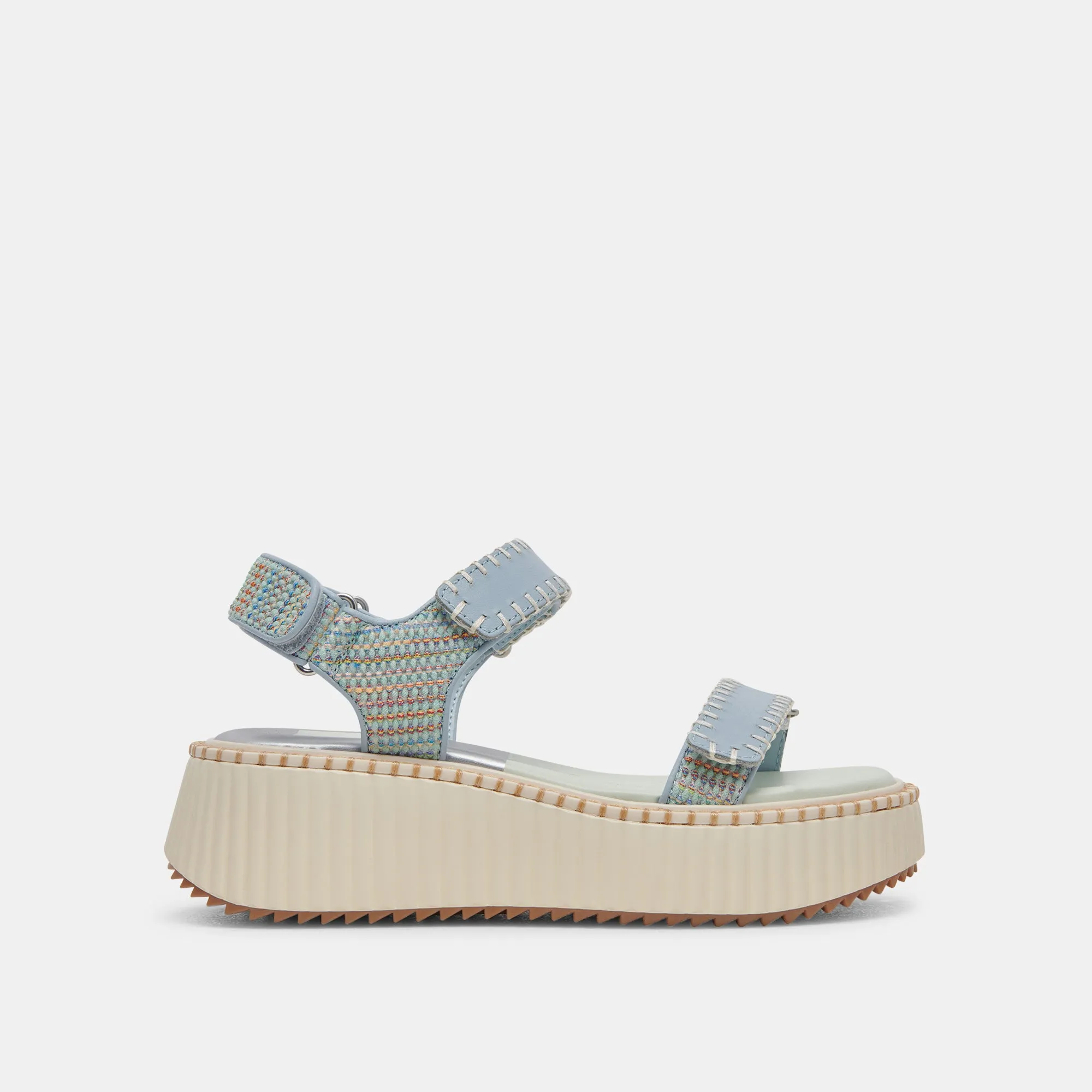 DEBRA SANDALS LIGHT BLUE KNIT Moisture Wicking Liners Retro-inspired