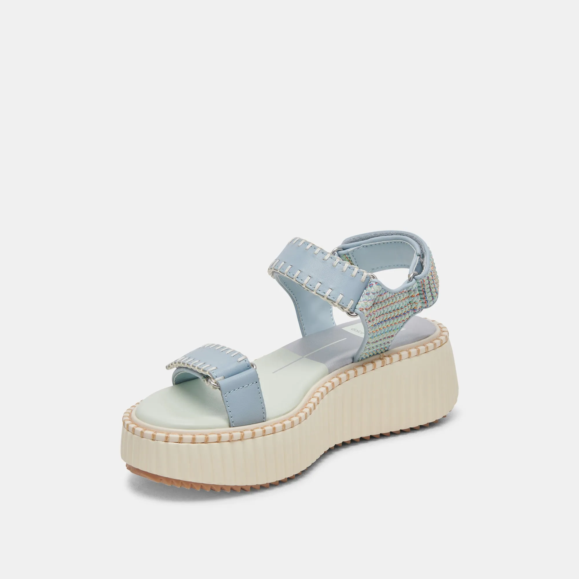 most stylish least sporty DEBRA SANDALS LIGHT BLUE KNIT