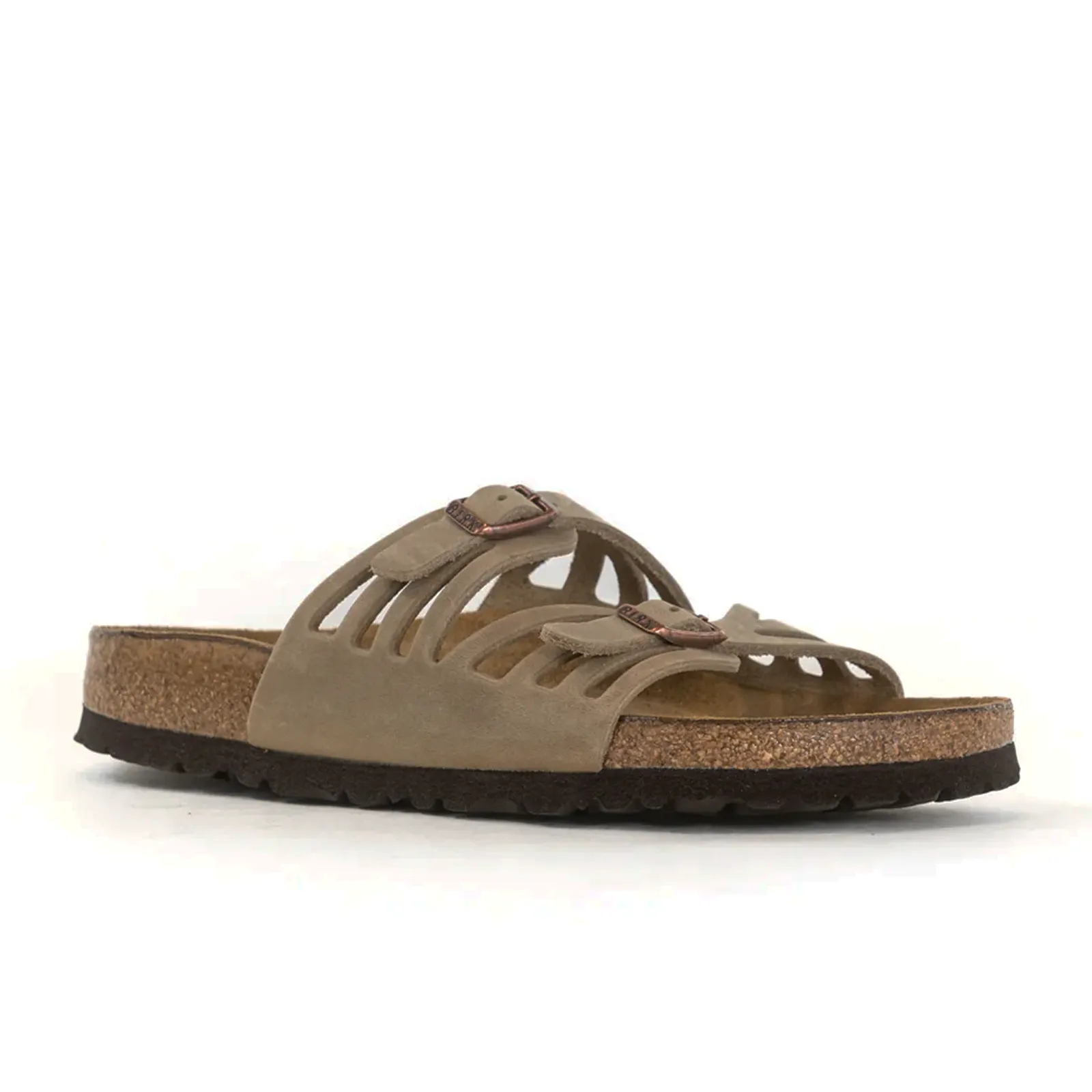 Stable Grip Gala Night Birkenstock Granada Soft Footbed Narrow Slide Sandal (Women) - Tobacco Oiled Leather