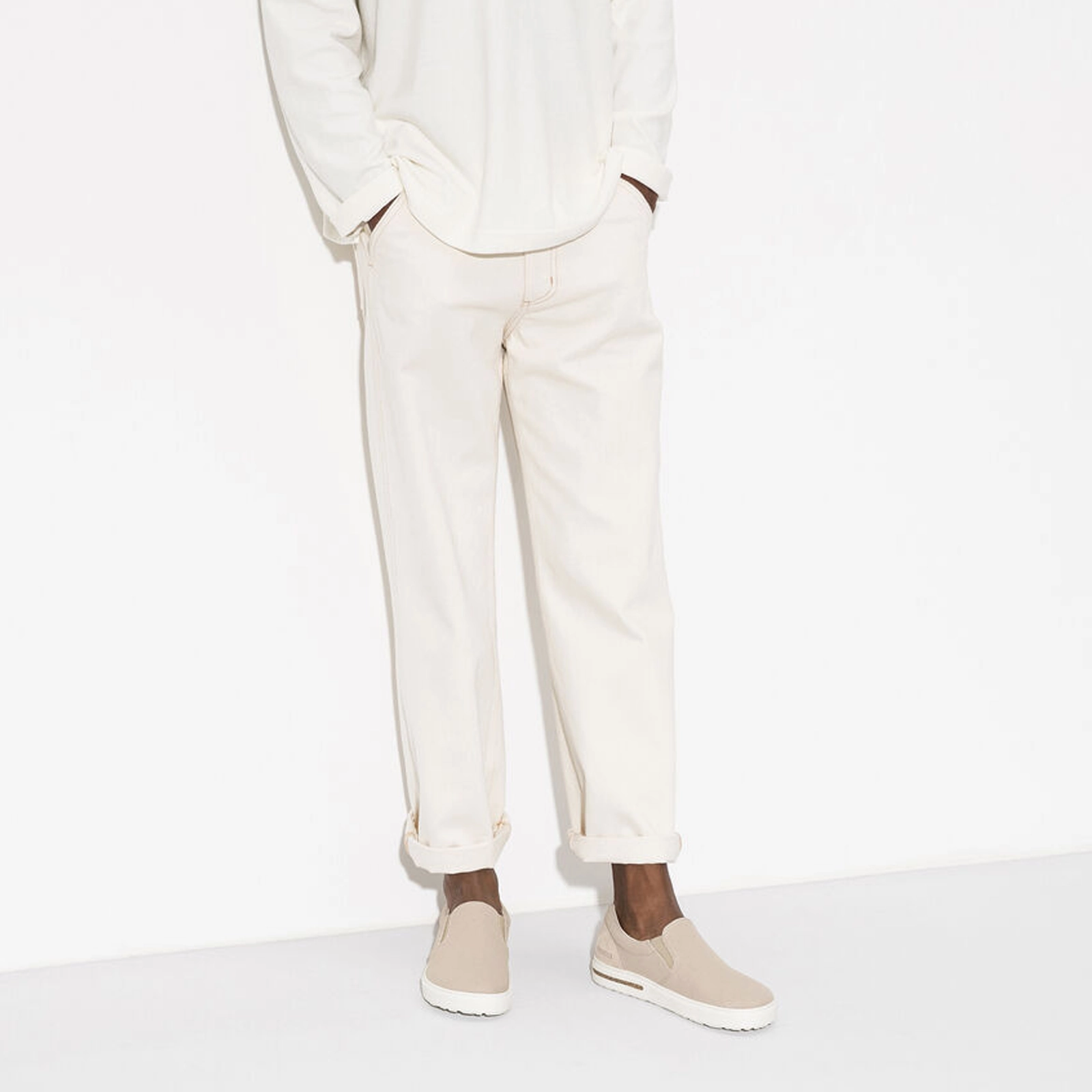 Birkenstock Oswego Slip On Sneaker (Men) - Sandcastle Canvas Easy Breath Comfort Grip