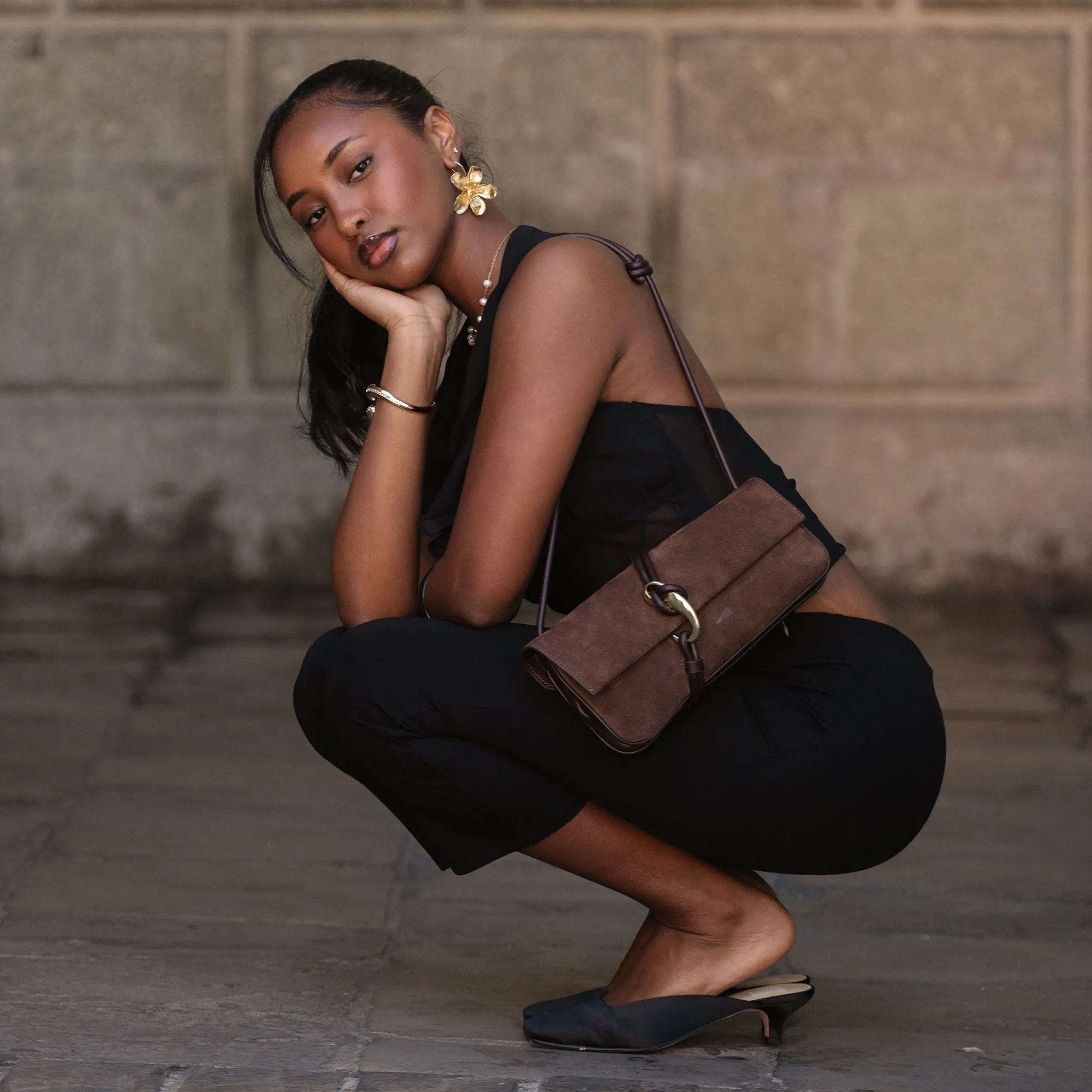 UMARA HEELS ONYX SATIN Speed Focus