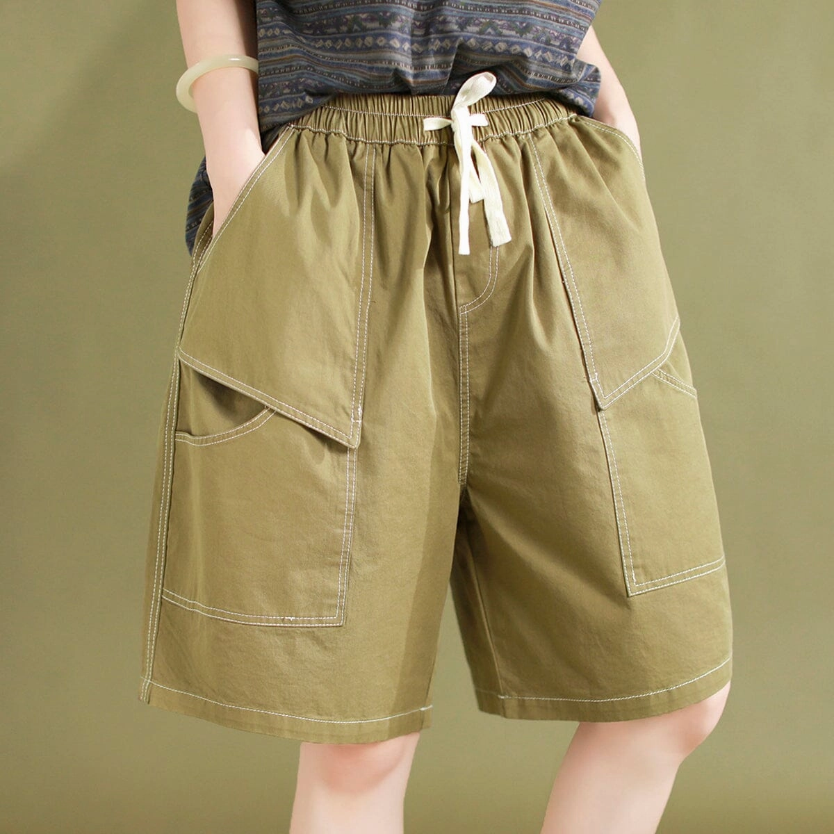 Total Comfort Women Retro Cotton Loose Casual Summer Shorts