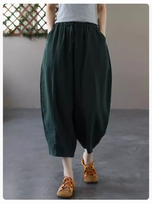 Climate Control Babakud Women Summer Lightweight Linen Casual Harem Pants