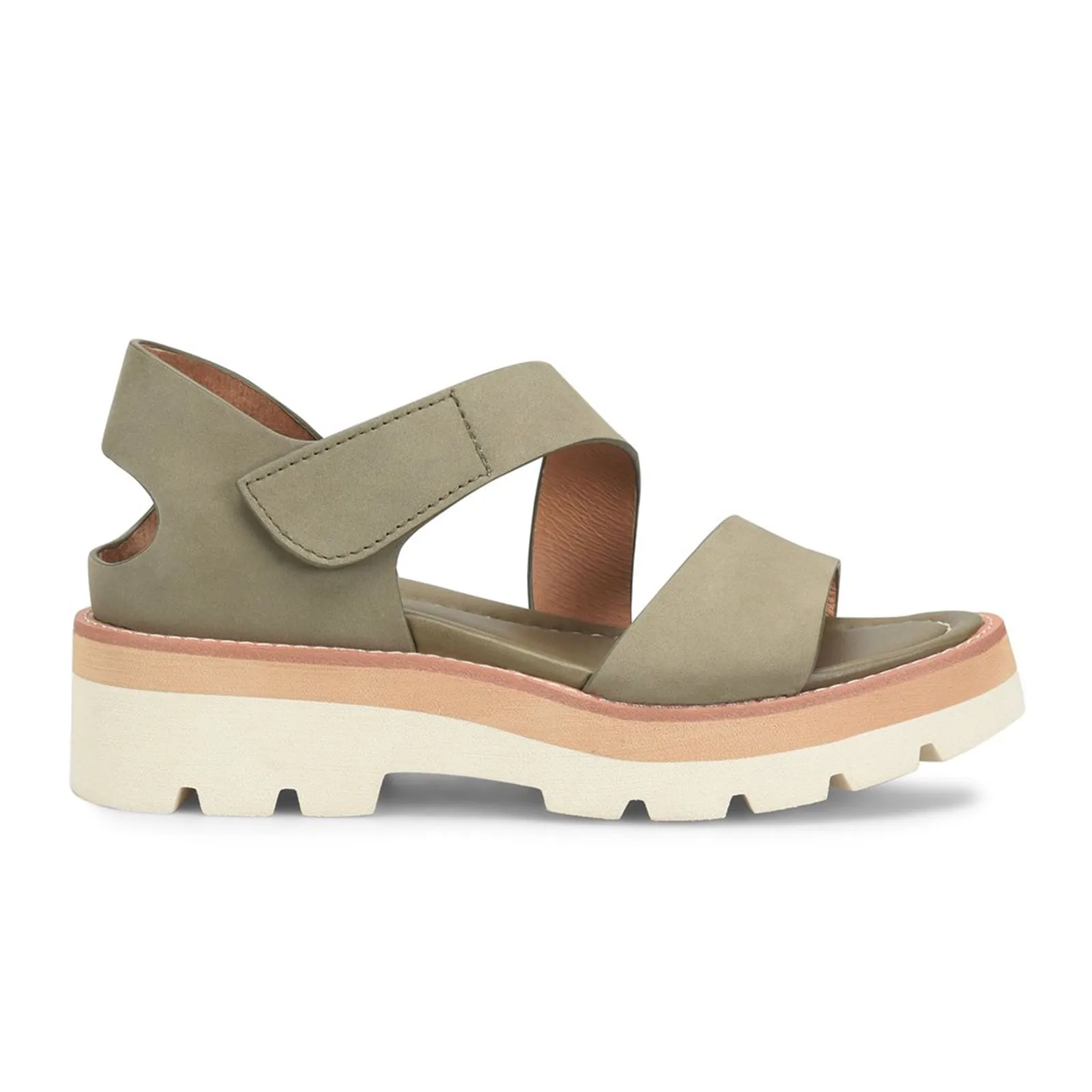 Outdoor Relax Tie Up Design Sofft Pru Backstrap Sandal (Women) - Pale Olive
