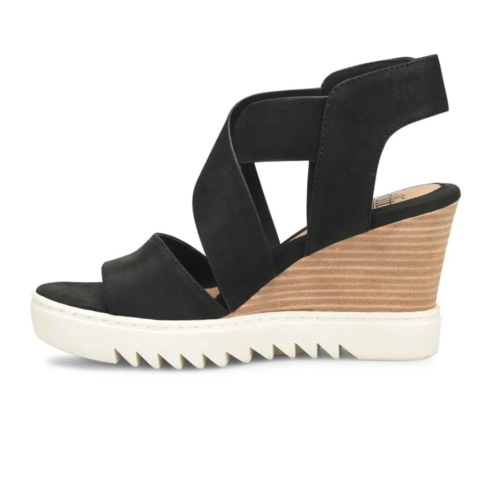 Sofft Uxley Wedge Sandal (Women) - Black Simple Comfort Walk