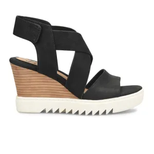 Sofft Uxley Wedge Sandal (Women) - Black Instant Sandals