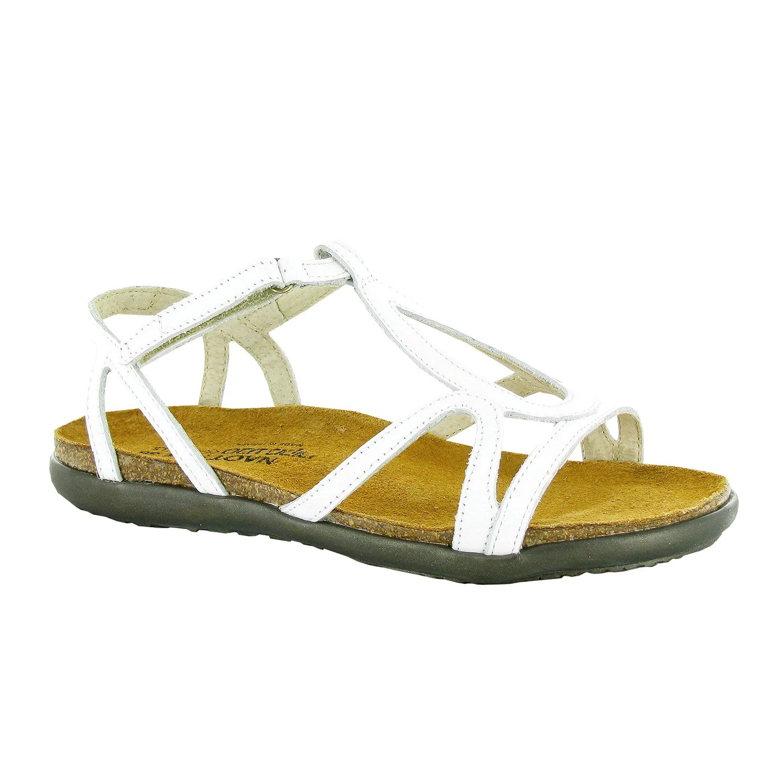 Comfortable Support Naot Dorith Backstrap Sandal (Women) - White Leather