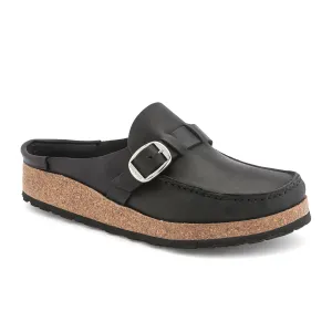 Birkenstock Buckley Clog (Women) - Black Oiled Leather Power Step Long Last