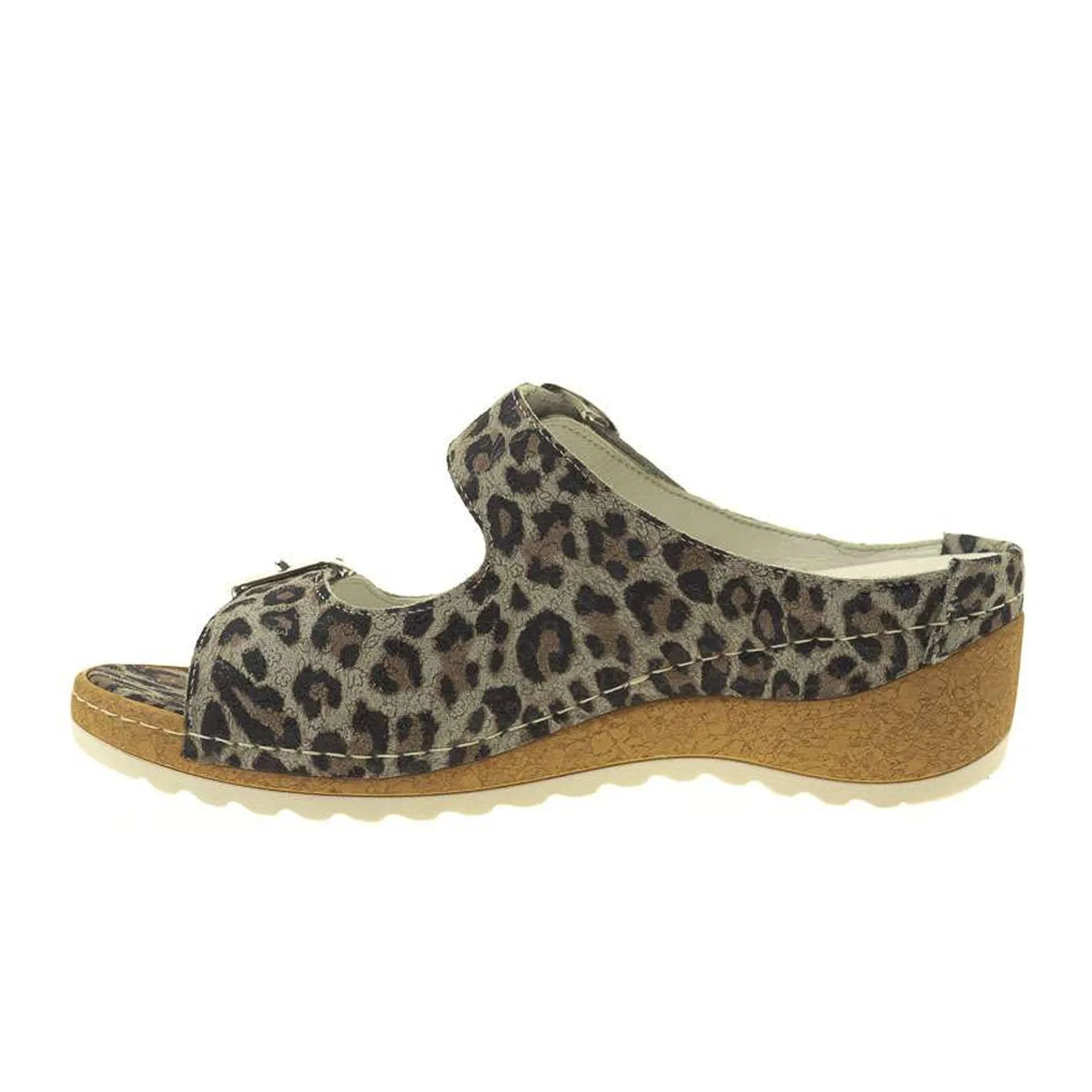 Effortless Slip-On Fit Waldlaufer Hanila 306502 Slide Sandal (Women) - Leopard Print
