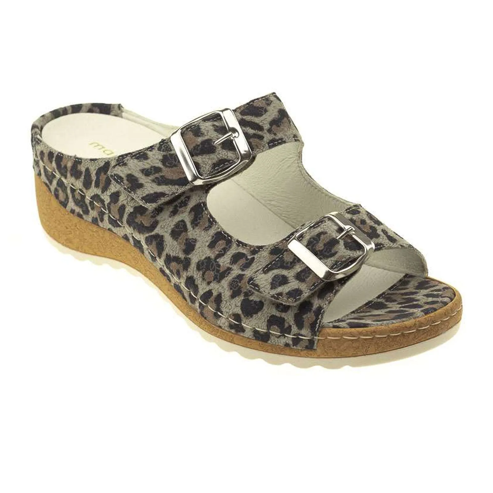 Chill Vibes Simple Fit Shoes Waldlaufer Hanila 306502 Slide Sandal (Women) - Leopard Print