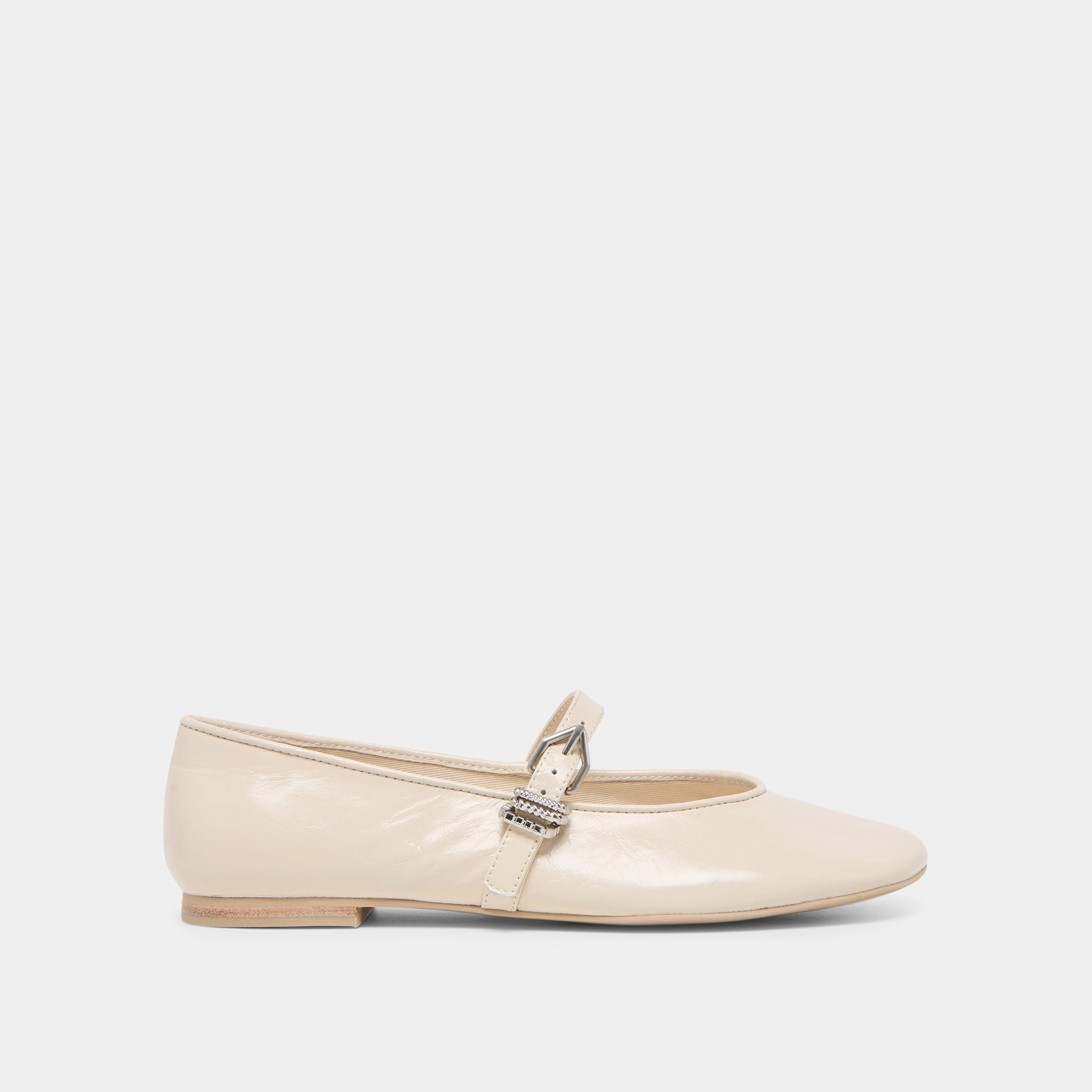 Open Back ALIZZA BALLET FLATS CREME CRINKLE PATENT