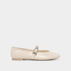 Open Back ALIZZA BALLET FLATS CREME CRINKLE PATENT
