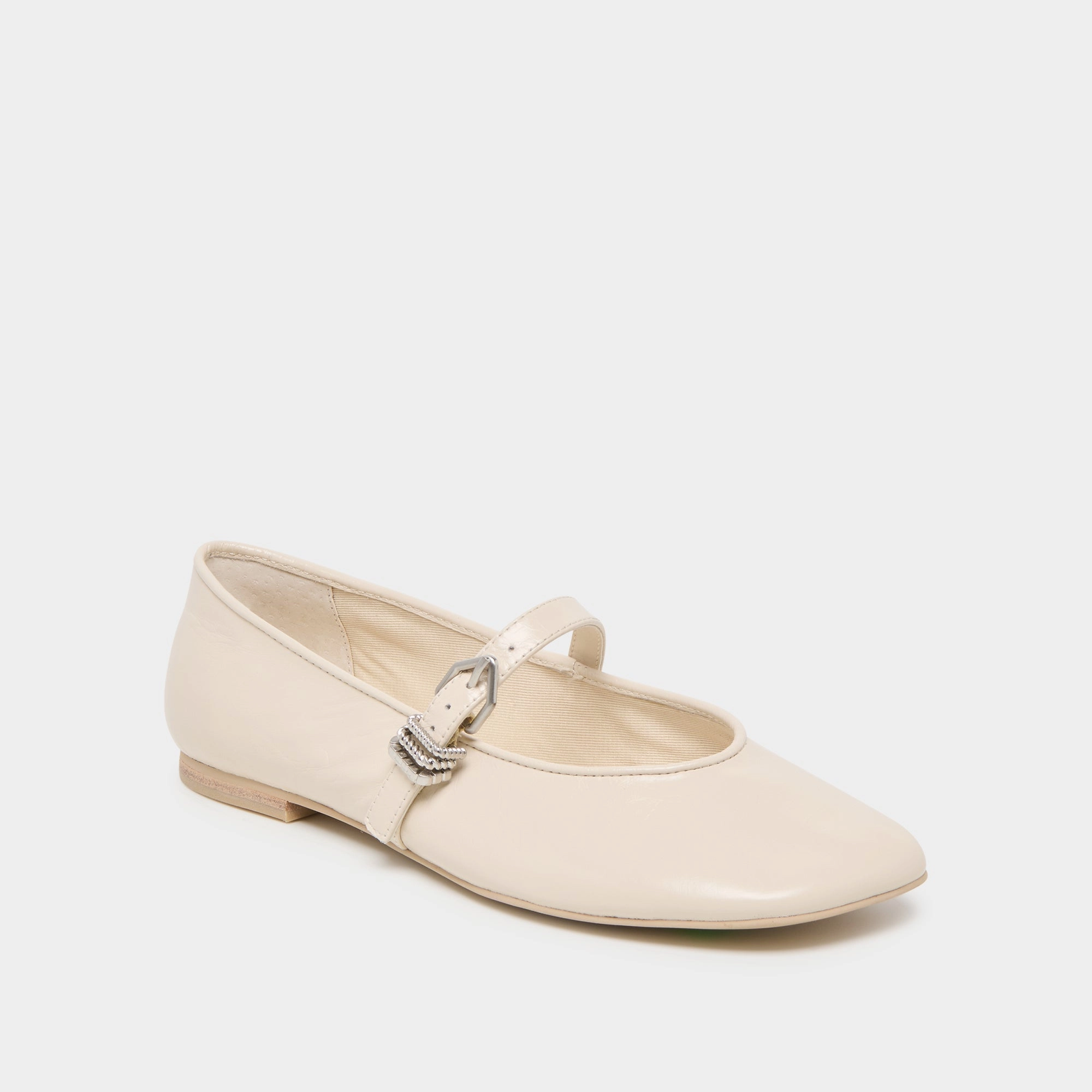 ALIZZA BALLET FLATS CREME CRINKLE PATENT Flawless Fit