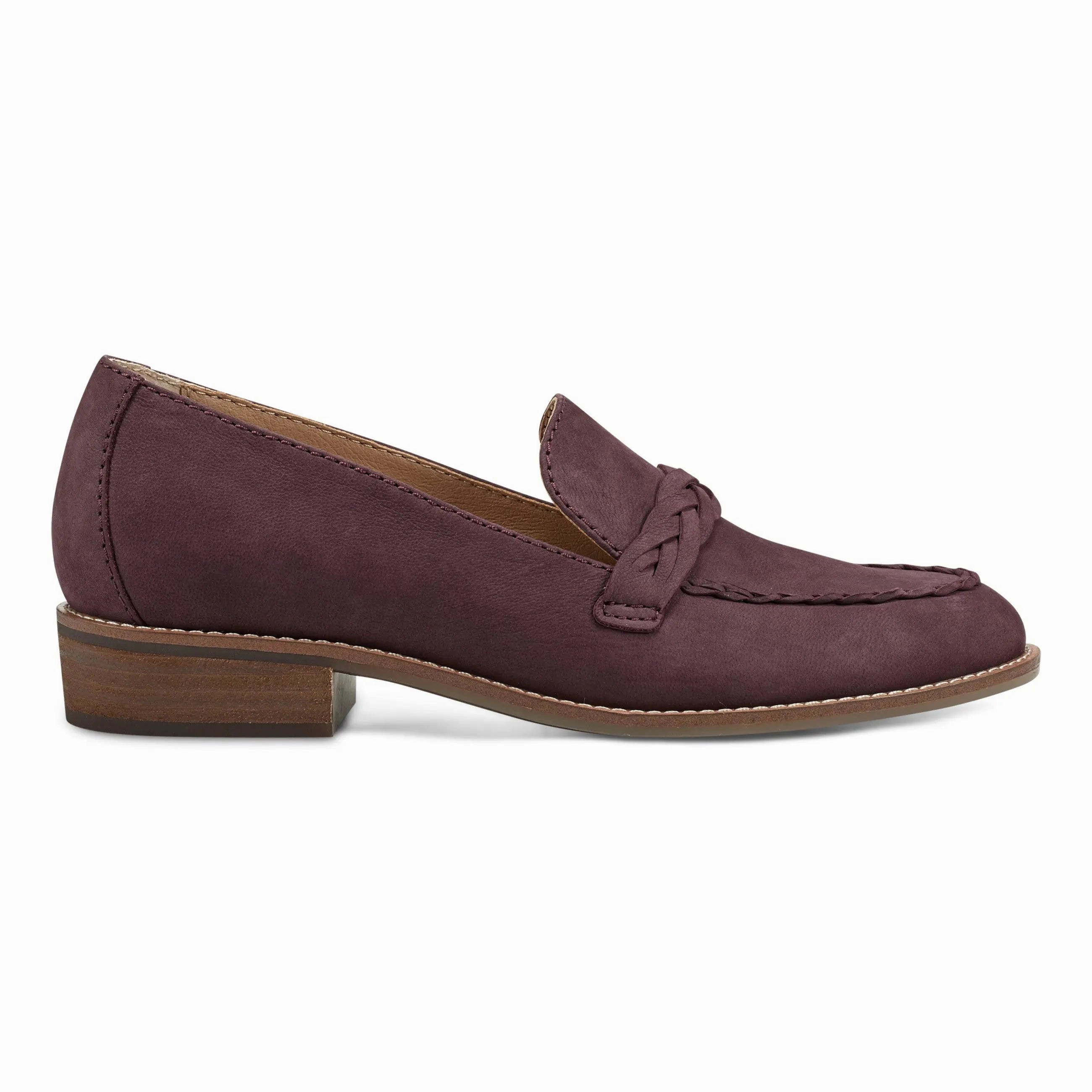 Port Mood Comfort Upper Edie Stacked Heel Casual Slip-on Loafers