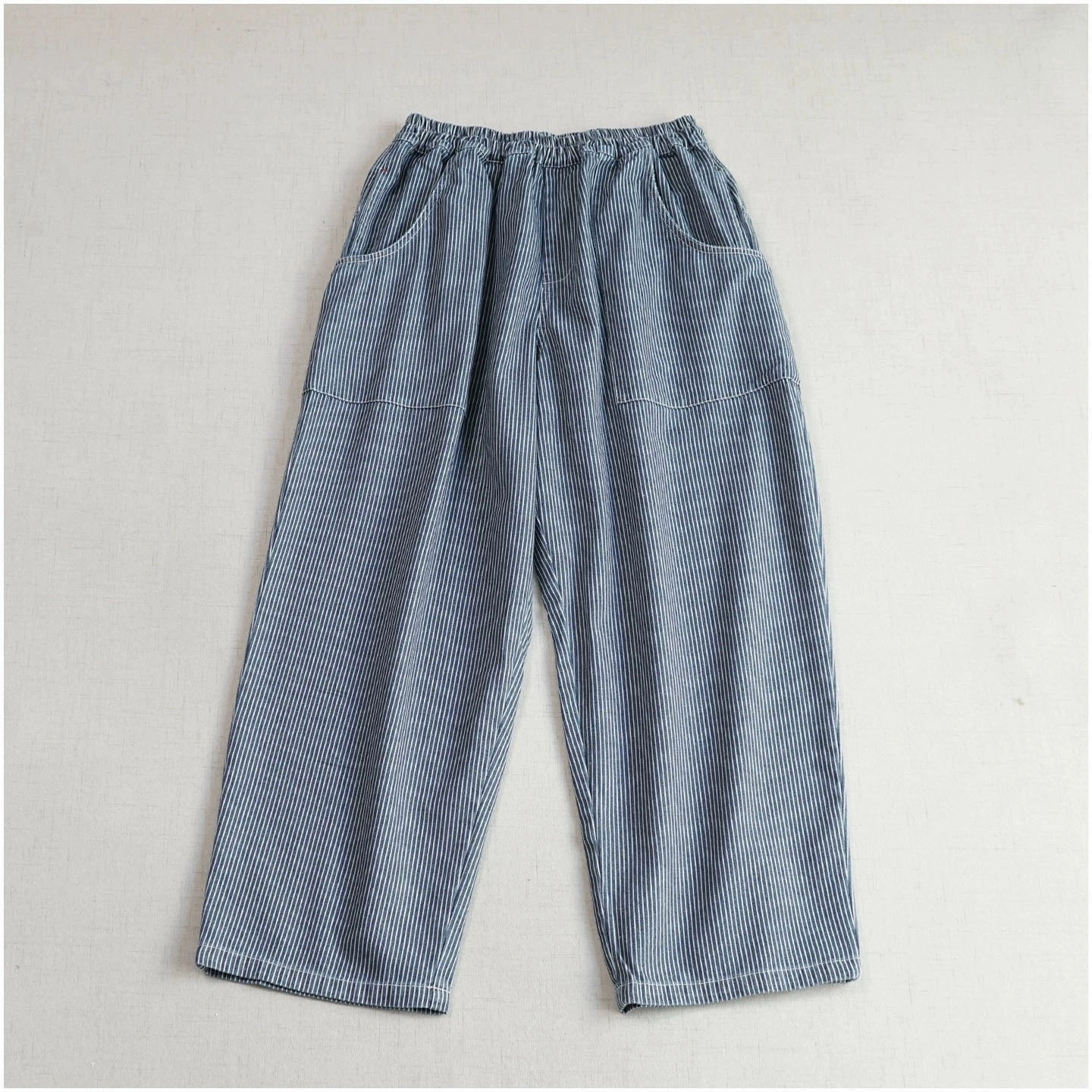 Unrestricted Movement Colorfast Fabric Autumn Retro Denim Casual Elastic Wasit Pockets Jeans