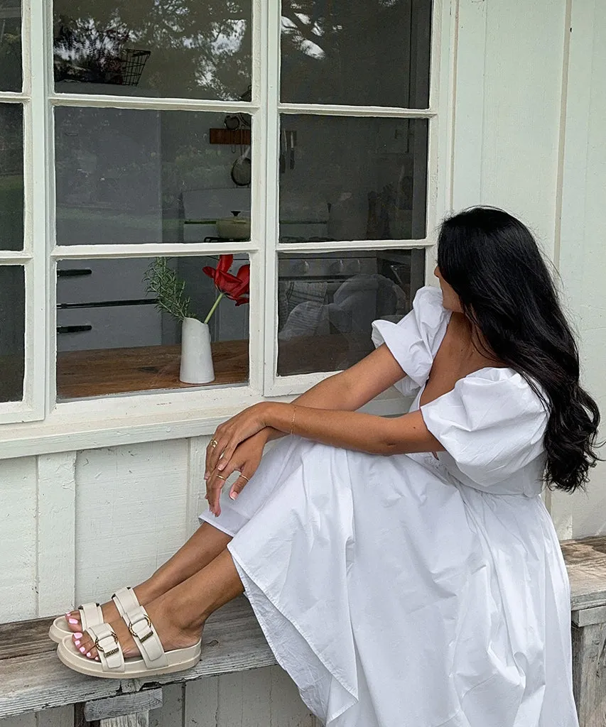 Comfortable Touch Exclusive Design SOYA SANDALS WHITE LEATHER