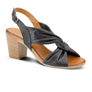 Spring Step Madeleine Heeled Sandal (Women) - Black Comfortable Sandal Chill Relax Fit