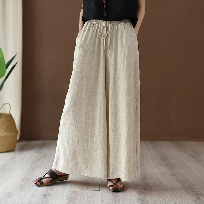 Spring Summer Women Linen Casual Pants Daily Comfort
