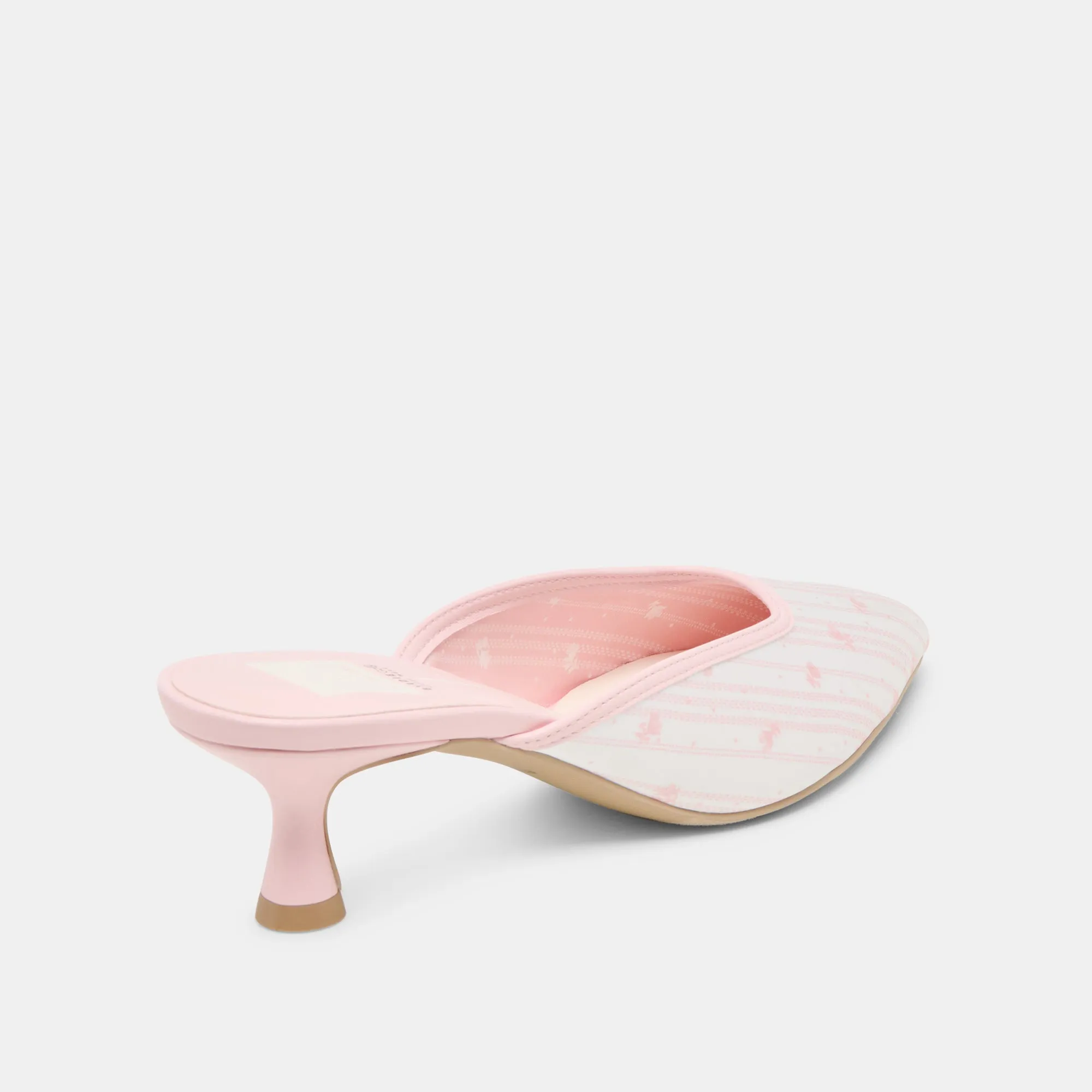 CLEO X BYRDIE GOLF WIDE HEELS PINK FLORAL SATIN Casual Day