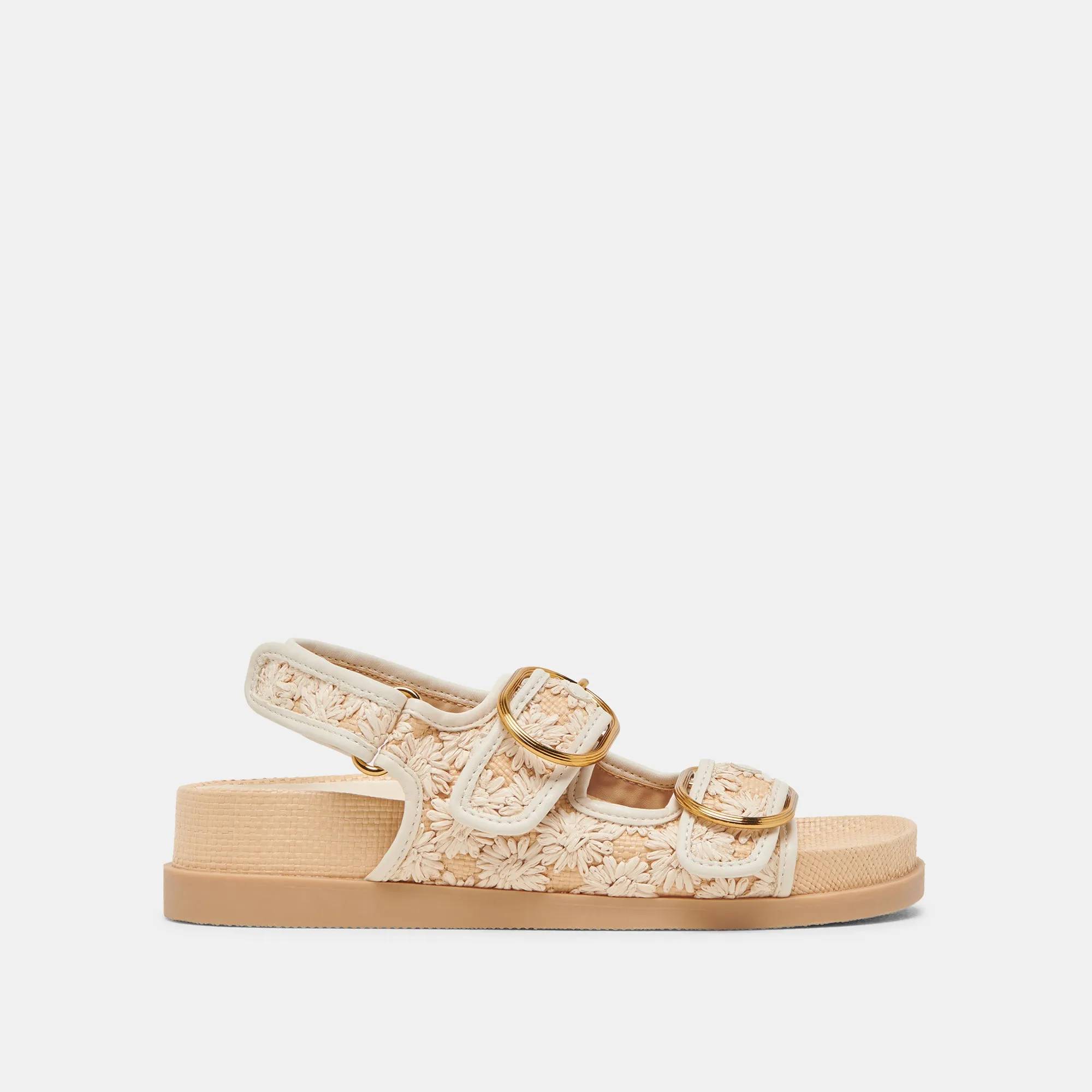 STARLA SANDALS CREME FLORAL RAFFIA Rigidity Control