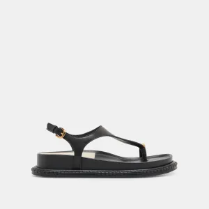 Non Slip Tread outdoor - style STEFAN SANDALS BLACK LEATHER