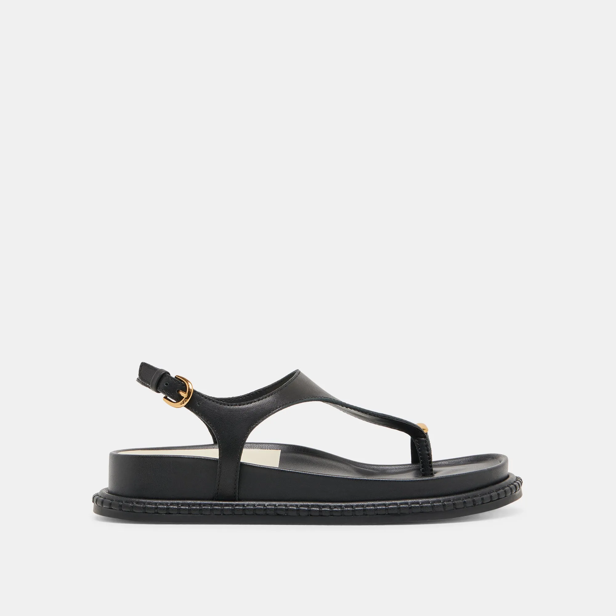 Non Slip Tread outdoor - style STEFAN SANDALS BLACK LEATHER
