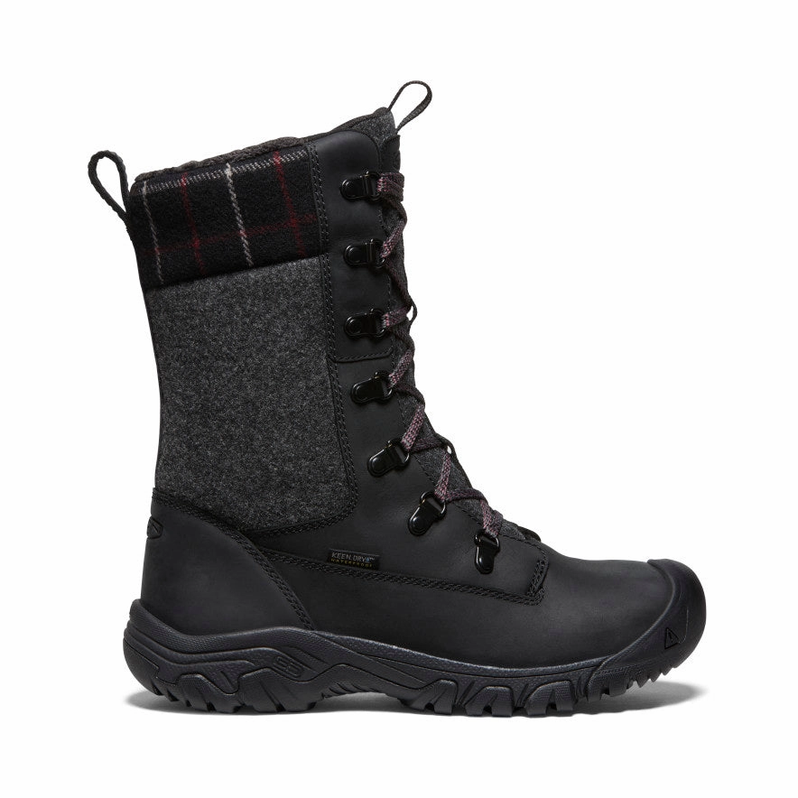 Heavy Use Women's Greta Tall Waterproof Boot  |  Black/Black Plaid