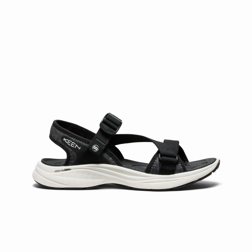 Women's Leiki Open-Toe Sandal  |  Black/Star White Textured Footbed