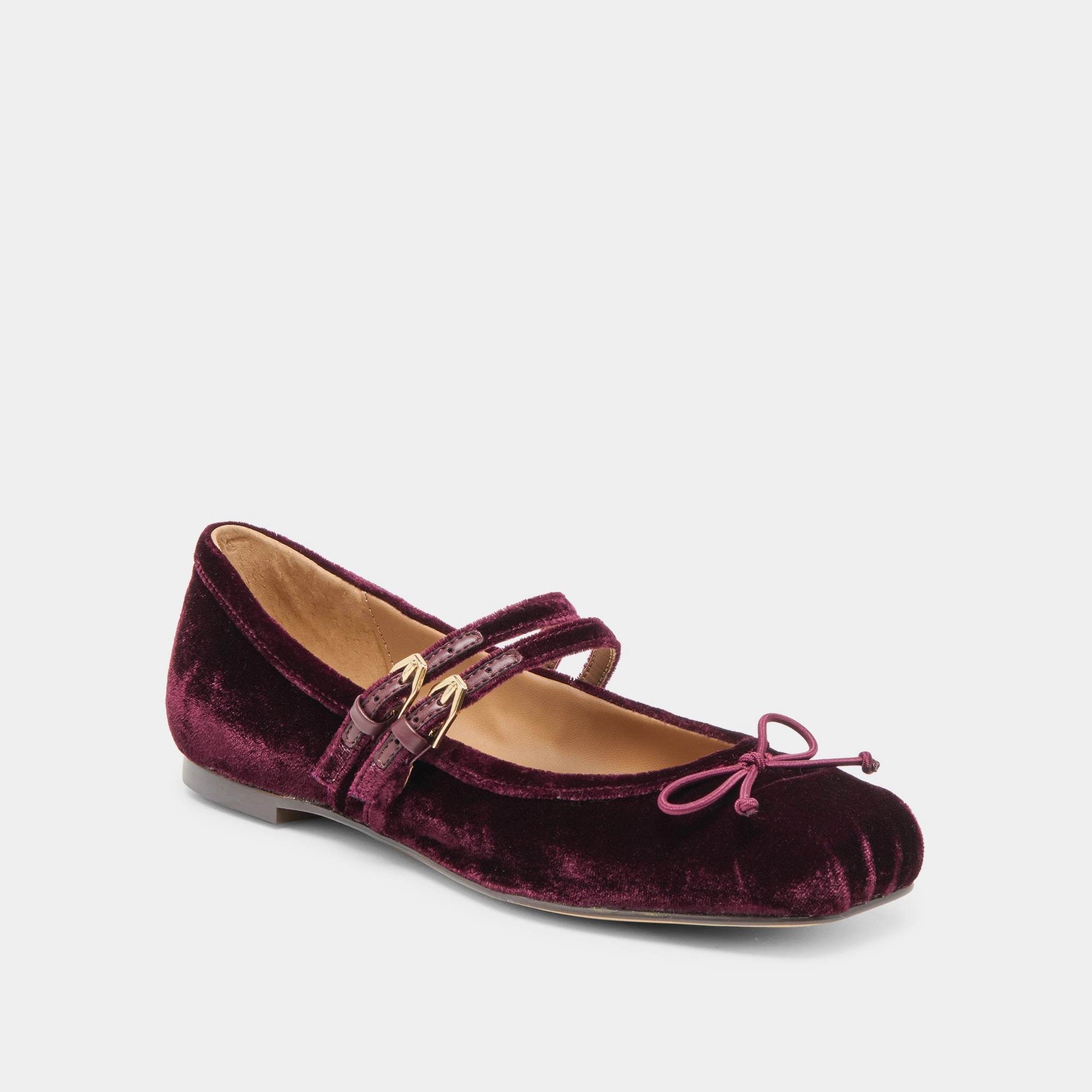 Wedding Pumps GIBSEN BALLET FLATS BURGUNDY VELVET