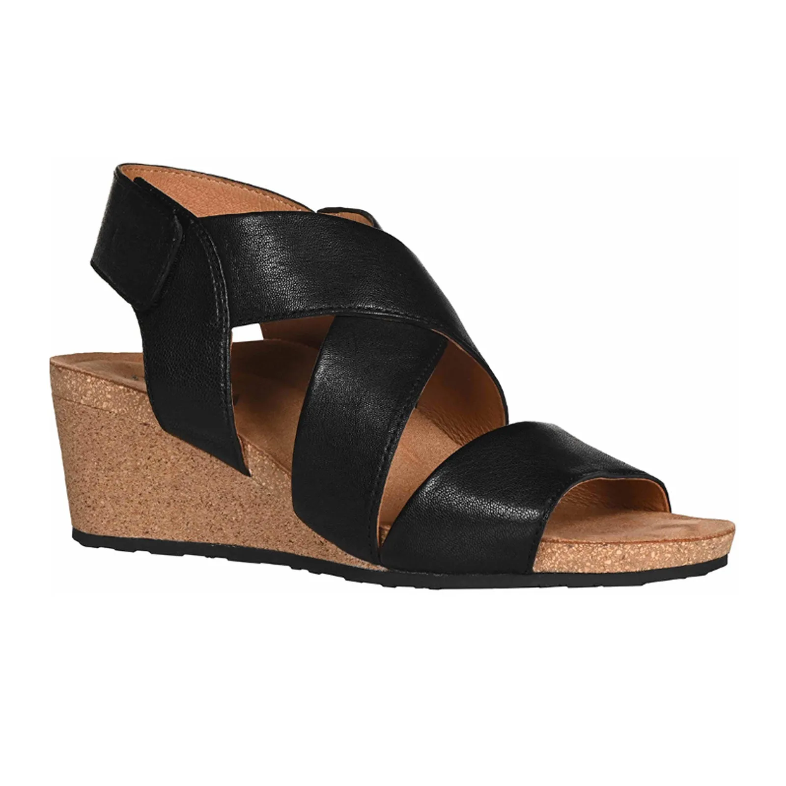 portable Agility Salvia Robyn Wedge Sandal (Women) - Black Sheep Nappa