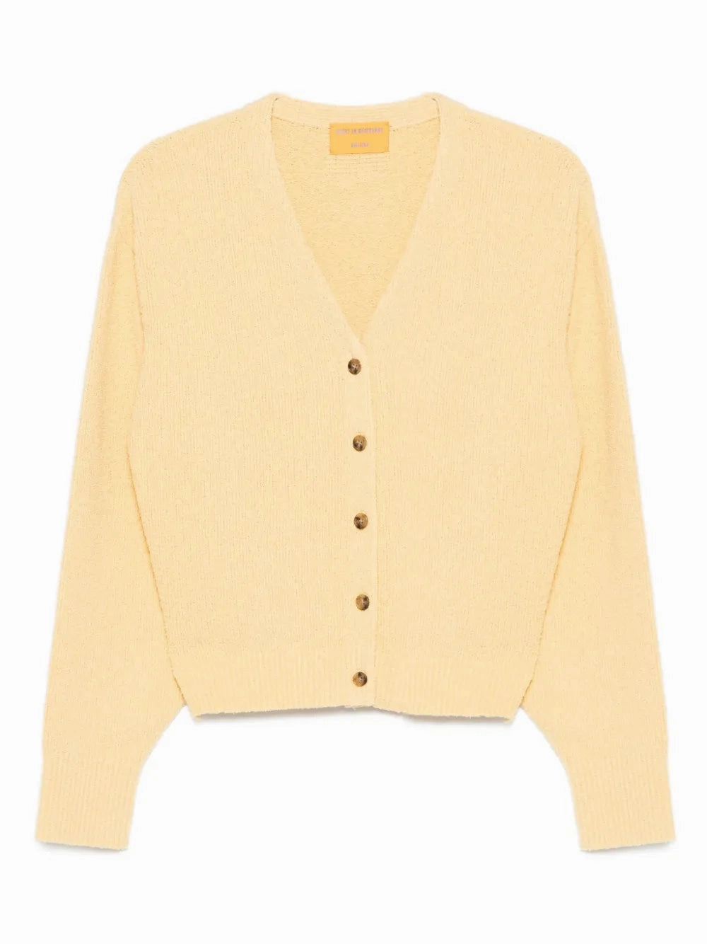 Water Repellent Finish Boucle Collegiate Cardigan in Butter