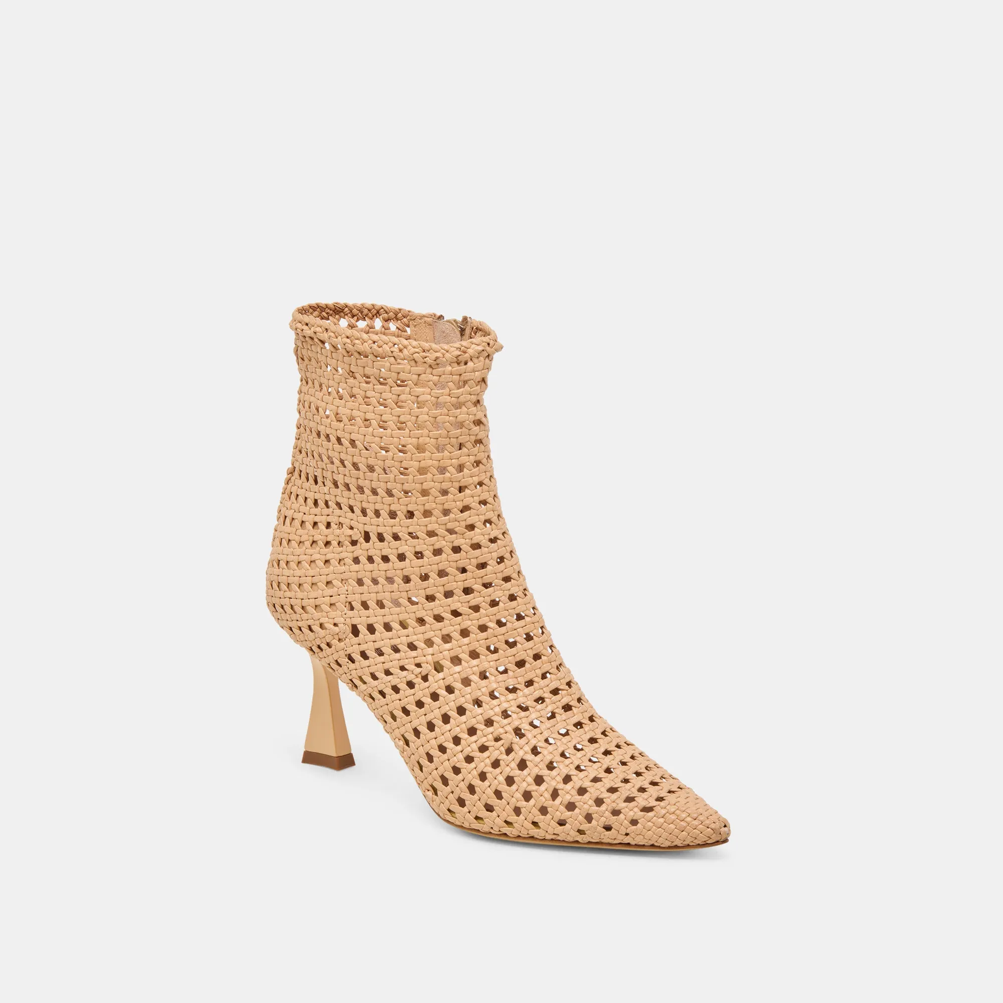 Lightweight Support MultiDirectionalTread LONNI BOOTIES LIGHT TAN WOVEN LEATHER