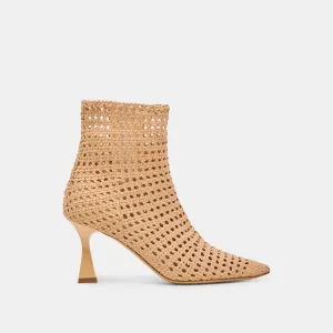 LONNI BOOTIES LIGHT TAN WOVEN LEATHER Simple Comfort Multi-functional materials
