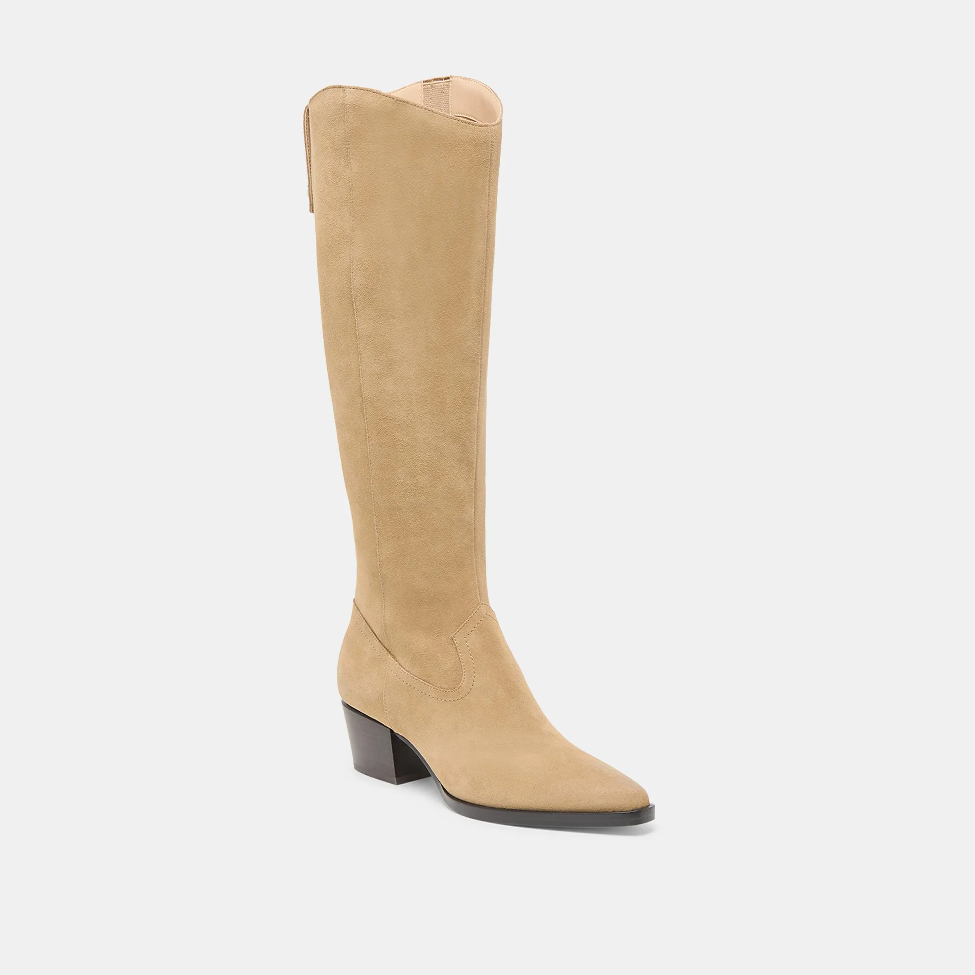 Ultra-soft performance PU midsole VIRONA H2O WIDE CALF BOOTS DK TAUPE SUEDE