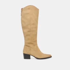 Layered Traction Grid VIRONA H2O WIDE CALF BOOTS DK TAUPE SUEDE