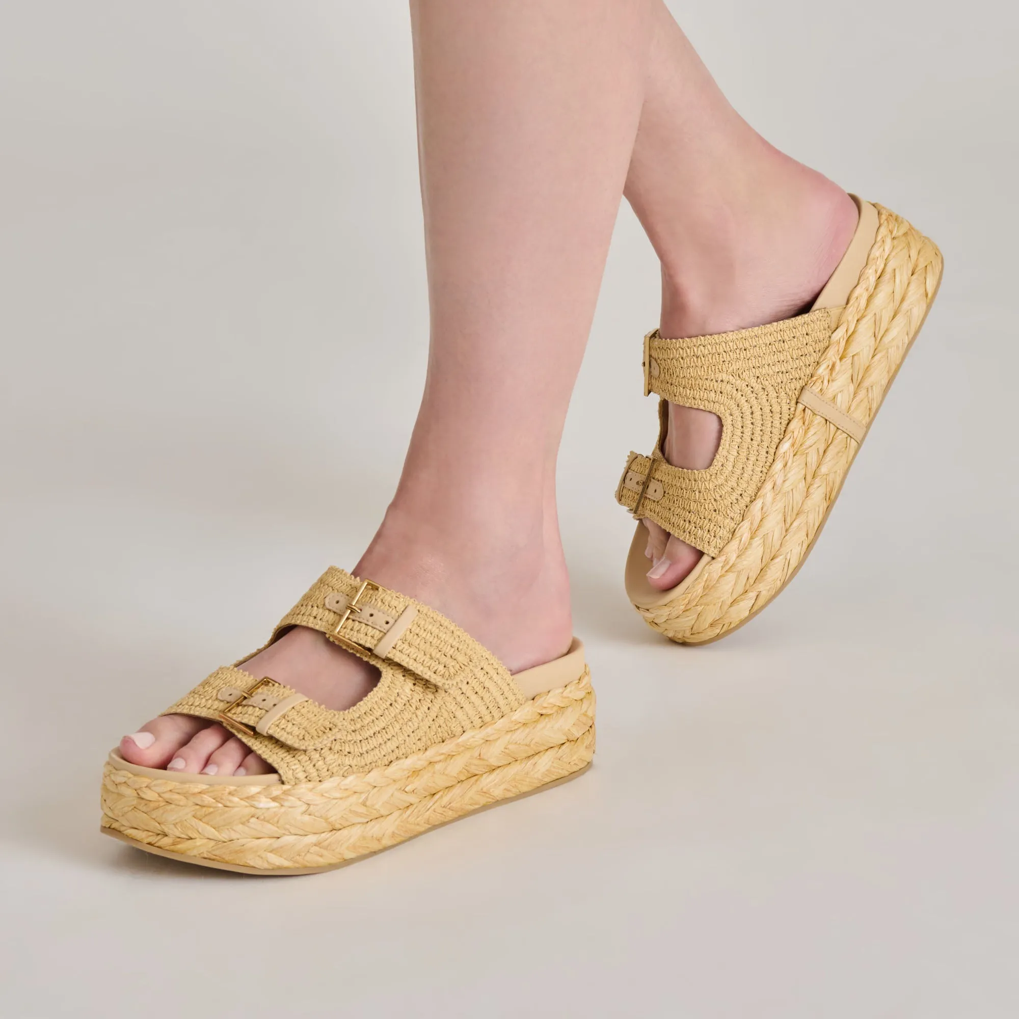 Flexible FALYN SANDALS LT NATURAL WOVEN RAFFIA